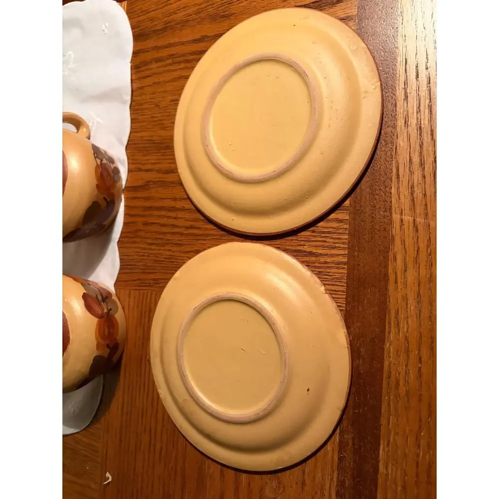 Set of 2 Vintage Autumn Harvest Teacups‎ and Saucers